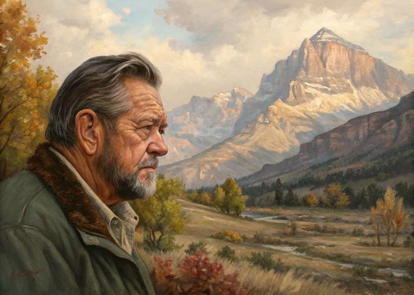 Pintura al óleo mostrando técnica de capas y textura