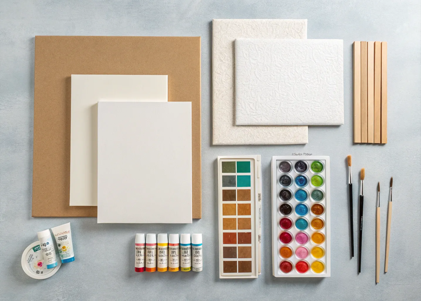 Diferentes tipos de lienzos y papeles para pintura